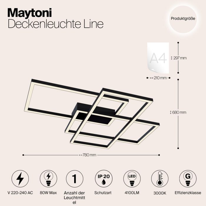 Потолочный светодиодный светильник Maytoni Line MOD015CL-L80B — изображение 3