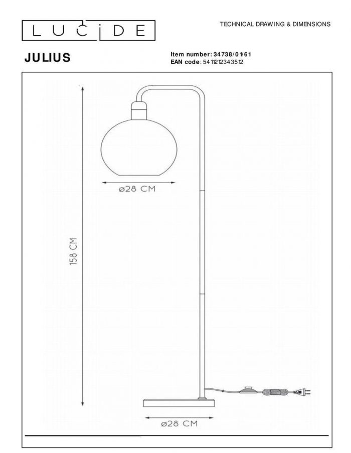Торшер Lucide Julius 34738/01/61 — изображение 2