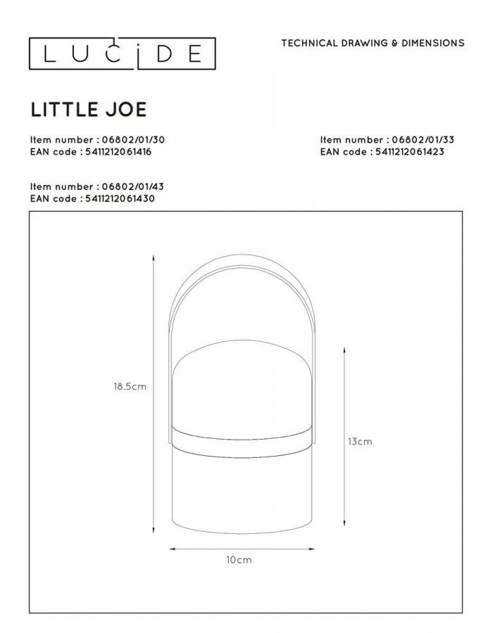 Уличный светодиодный светильник Lucide Little Joe 06802/01/30 — изображение 2