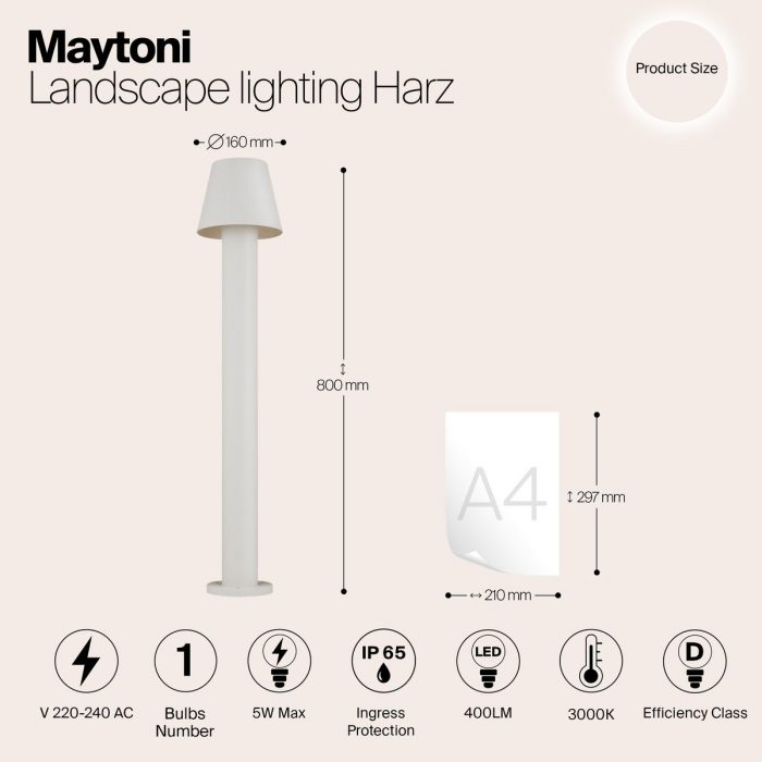 Уличный светодиодный светильник Maytoni Harz O421FL-L5W — изображение 2