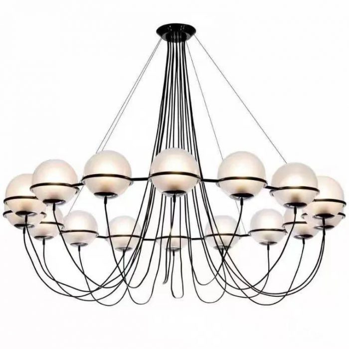 Подвесная люстра iLamp Globe 10346P/16 BK-WH