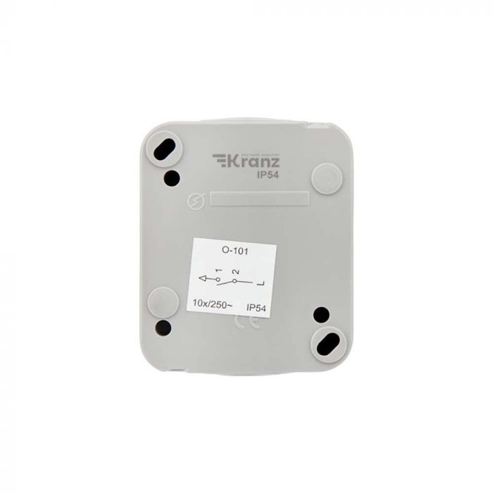 Выключатель одноклавишный Mini OG IP54, о/у, серый KRANZ KR-78-0835 — изображение 3