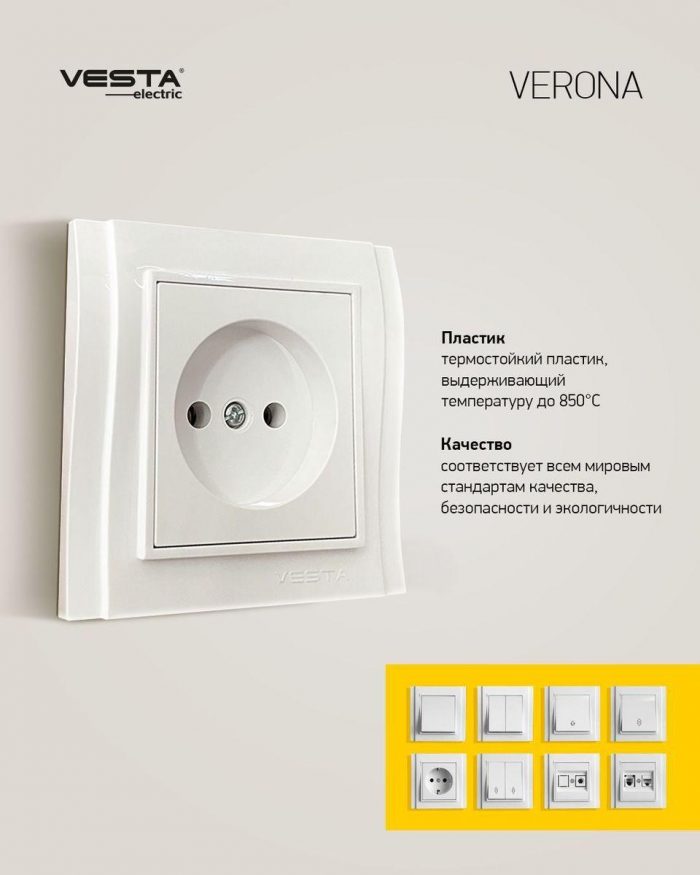 Выключатель Звонок Vesta-Electric Verona белый FVKZ020101BEL — изображение 2