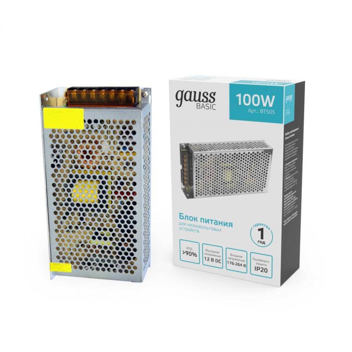 Блок питания Gauss 100W 12V IP20 BT505 — изображение 4