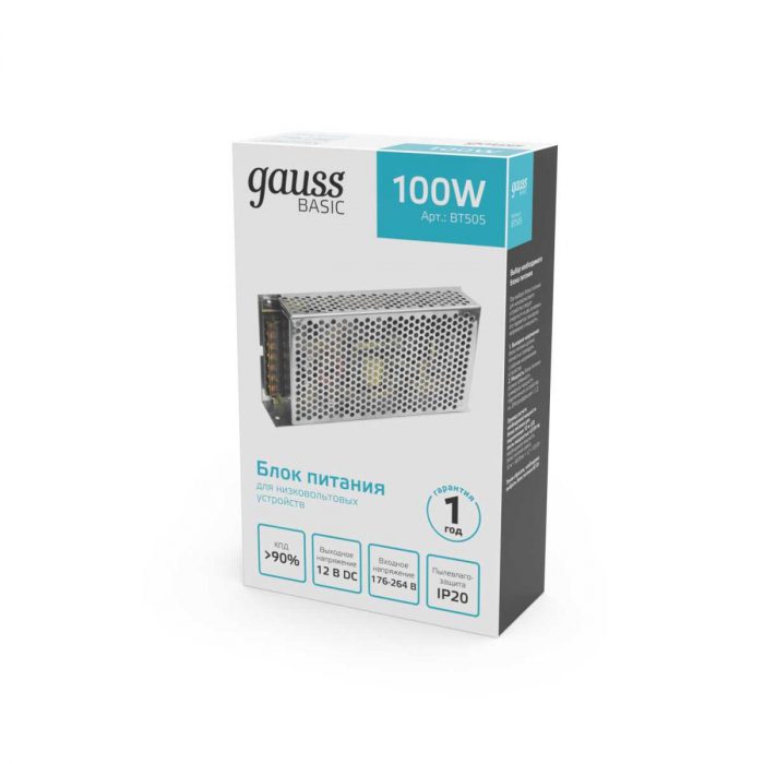 Блок питания Gauss 100W 12V IP20 BT505 — изображение 5