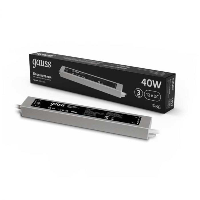 Блок питания Gauss 12V 40W IP66 5A 202023040 — изображение 6