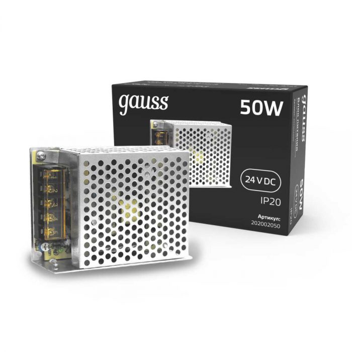Блок питания Gauss 50W 24V IP20 202002050 — изображение 3