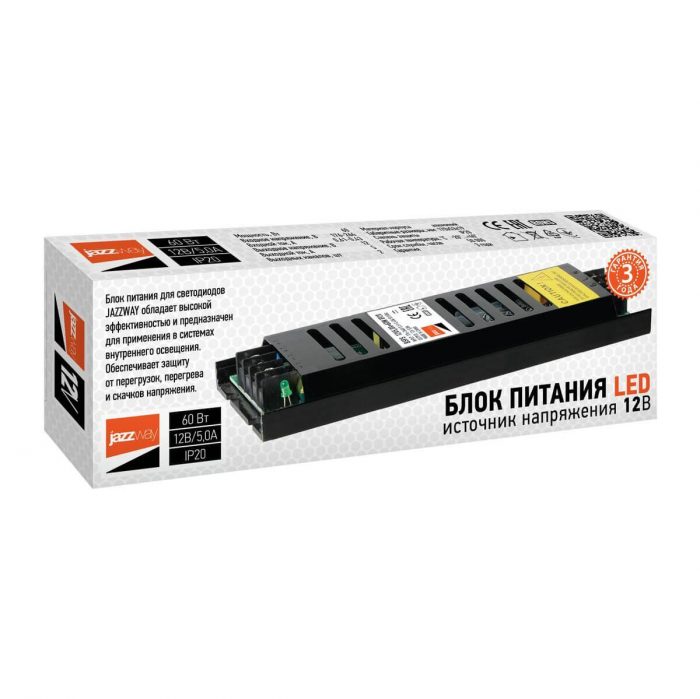 Блок питания Jazzway BSPS 12V 60W IP20 5A 3329327A — изображение 2