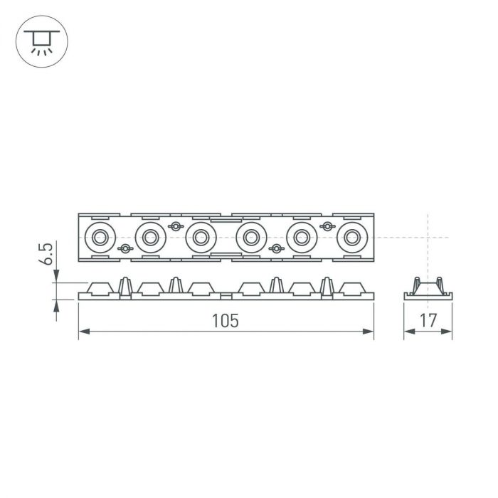 Экран линзованный Arlight SL-LINE-W20-30deg-540 041791 — изображение 4