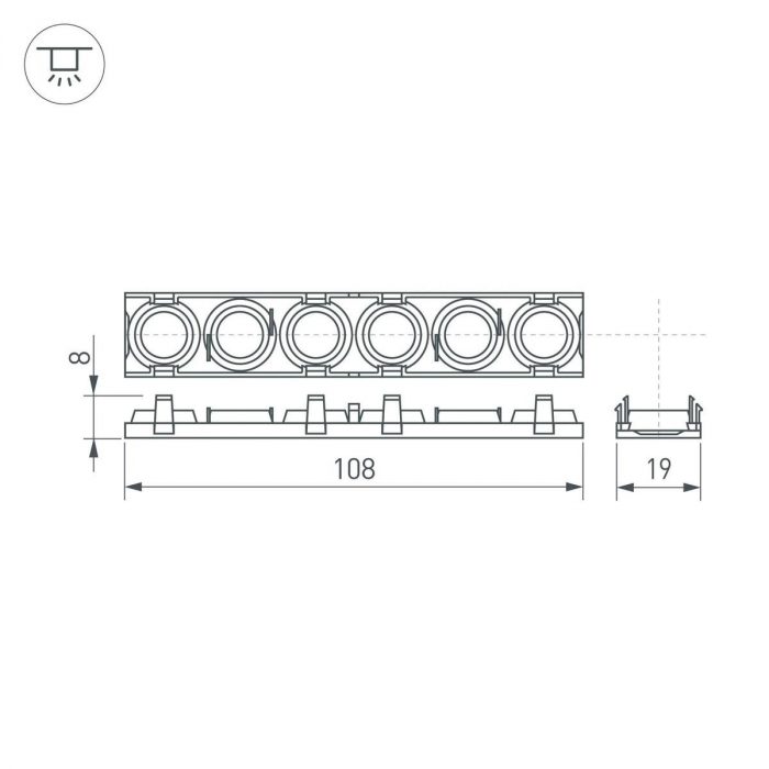 Экран линзованный Arlight SL-LINE-W20-55deg-540 041793 — изображение 5