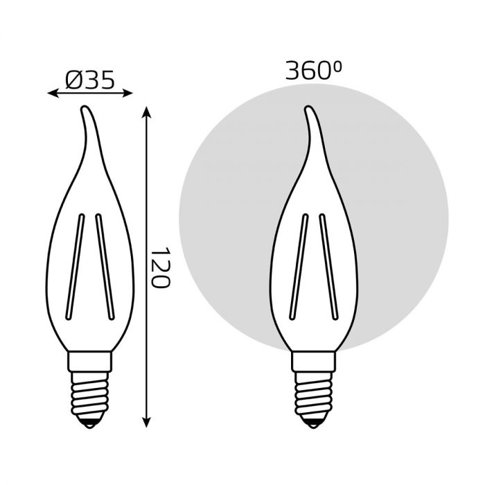 Лампа светодиодная Gauss E14 5W 2700K прозрачная 104801105 — изображение 9