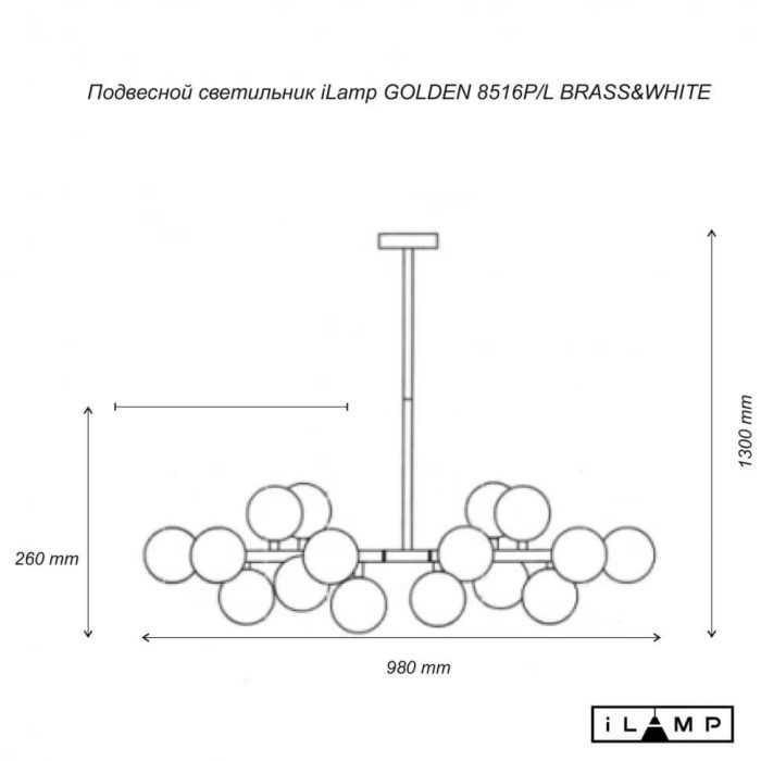Подвесная люстра iLamp Golden 8516P/L BR-WH — изображение 2