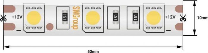 Светодиодная влагозащищенная лента SWG 14,4W/m 60LED/m 5050SMD холодный белый 5M 001068 — изображение 2
