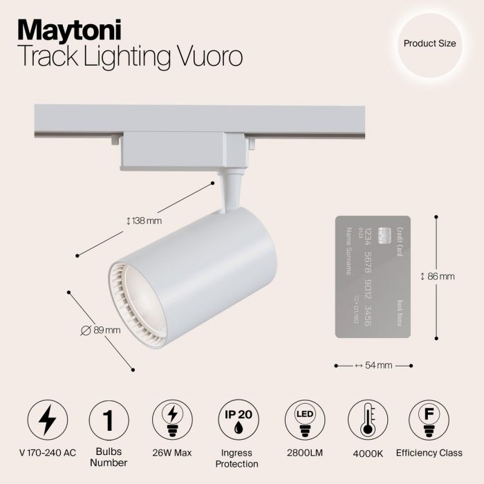 Трековый светильник Maytoni Technical TR003-1-30W4K-W — изображение 2