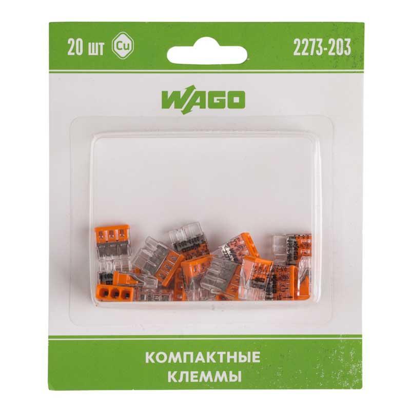 2273-203 Экcпресс-клемма, 3-проводная до 2,5 мм?, (20 шт/уп) WAGO 07-5132-20