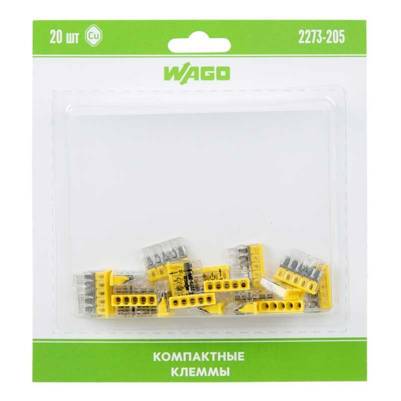 2273-205 Экcпресс-клемма, 5-проводная до 2,5 мм?, (20 шт/уп) WAGO 07-5134-20