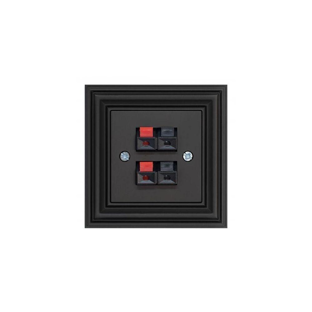 Аудиорозетка двойная Liregus Retro черный матовый 29-241