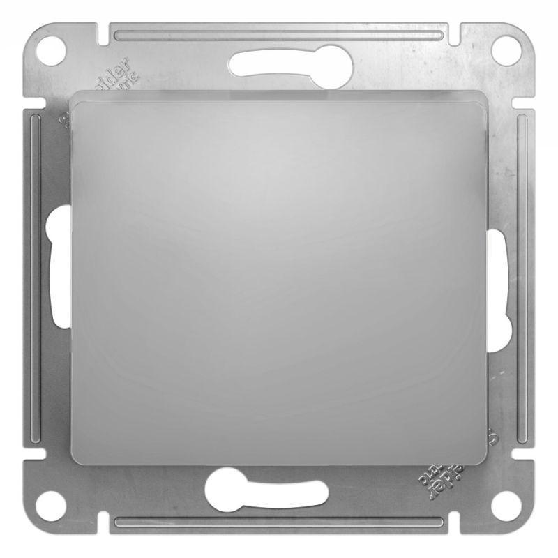 Переключатель одноклавишный проходной Systeme Electric Glossa 10A 250V алюминий GSL000361