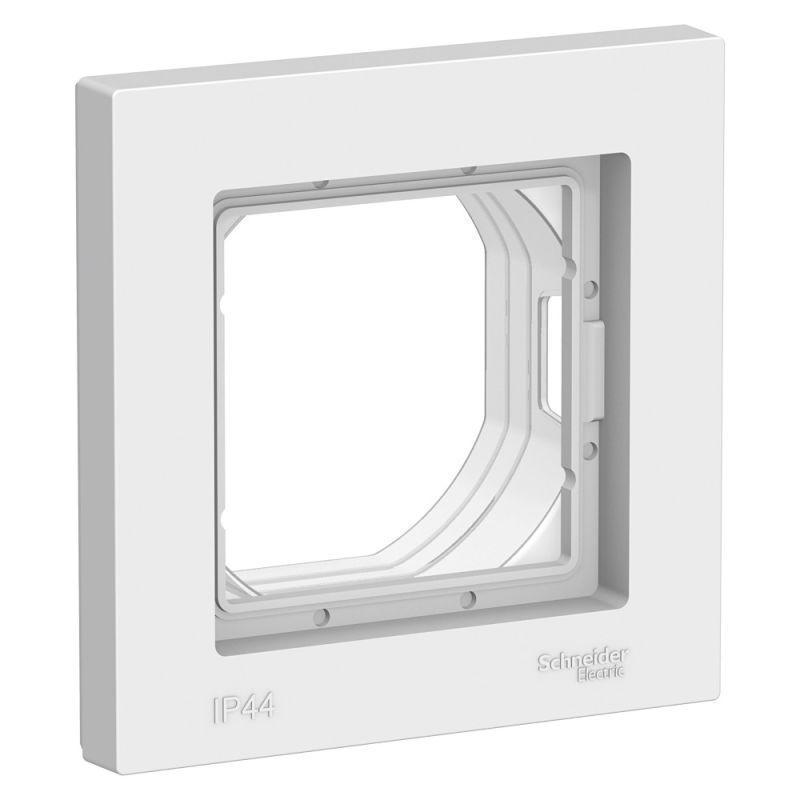 Рамка 1-постовая Systeme Electric AtlasDesign Aqua белая ATN440101