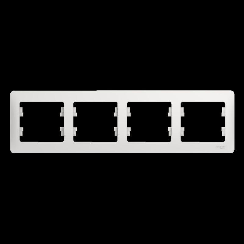 Рамка 4-постовая Systeme Electric Glossa белая GSL000104