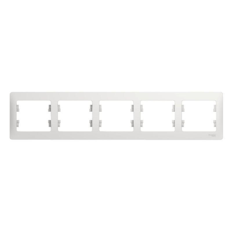 Рамка 5-постовая Systeme Electric Glossa белая GSL000105