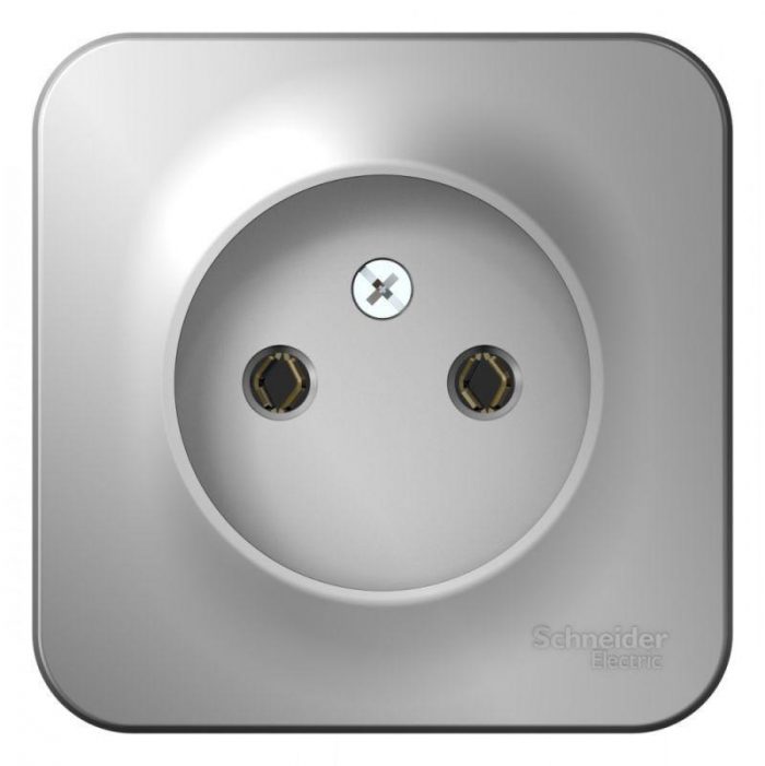 Розетка 2К Systeme Electric Blanca 16A 250V алюминий BLNRA000113