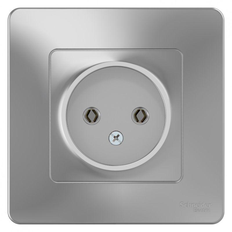 Розетка 2К Systeme Electric Blanca 16A 250V алюминий BLNRS000013