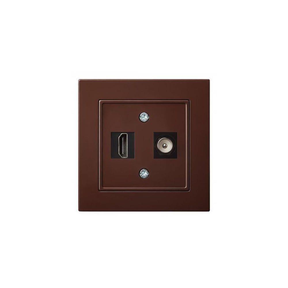 Розетка HDMI/TV оконечная Liregus Epsilon коричневый 28-1561