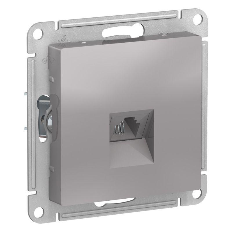 Розетка телефонная RJ11 Systeme Electric AtlasDesign алюминий ATN000381