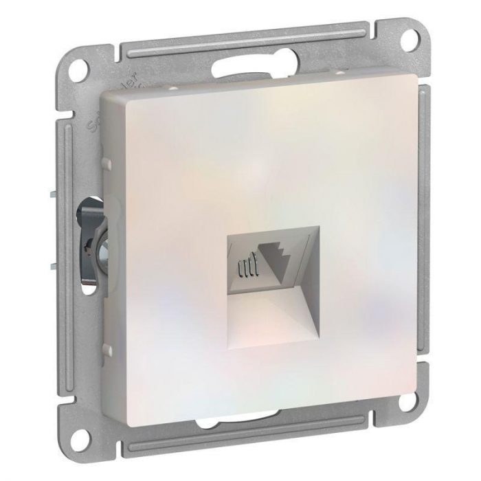 Розетка телефонная RJ11 Systeme Electric AtlasDesign жемчужная ATN000481