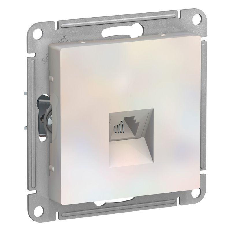 Розетка телефонная RJ11 Systeme Electric AtlasDesign жемчужная ATN000481