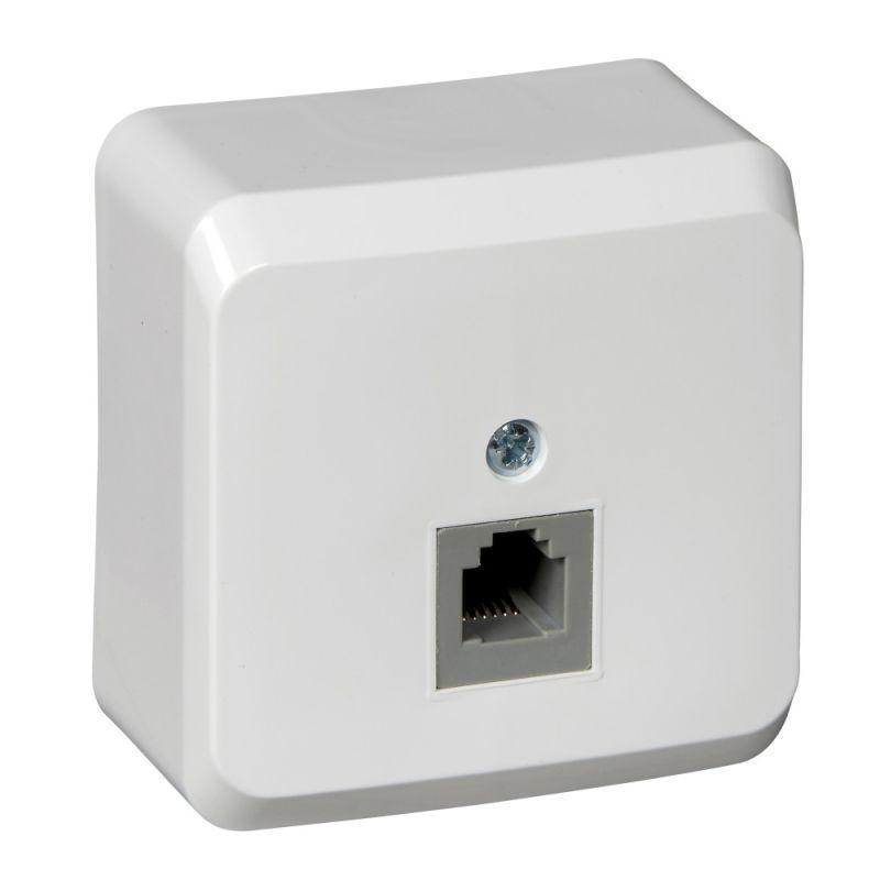 Розетка телефонная RJ11 Systeme Electric Этюд белая TELA-001B