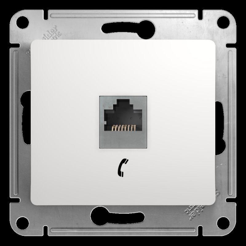 Розетка телефонная RJ11 Systeme Electric Glossa белая GSL000181T