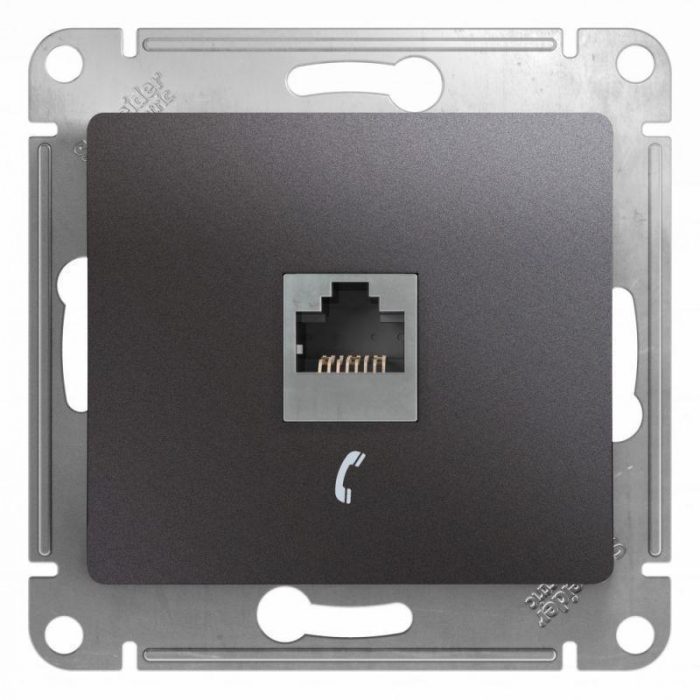 Розетка телефонная RJ11 Systeme Electric Glossa графит GSL001381T