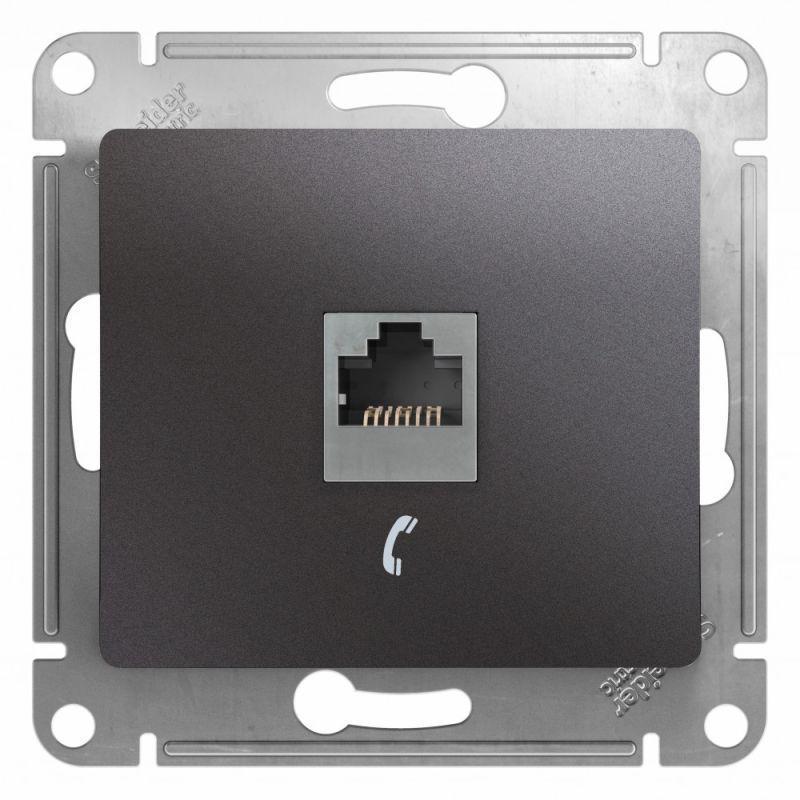 Розетка телефонная RJ11 Systeme Electric Glossa графит GSL001381T