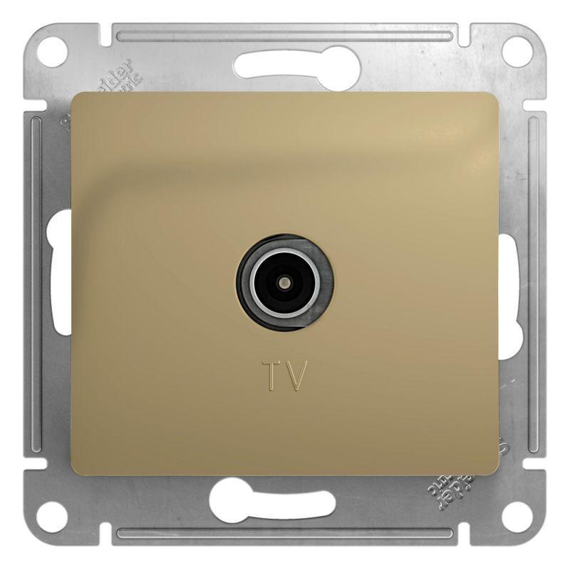 ТВ-розетка оконечная Systeme Electric Glossa титан GSL000491