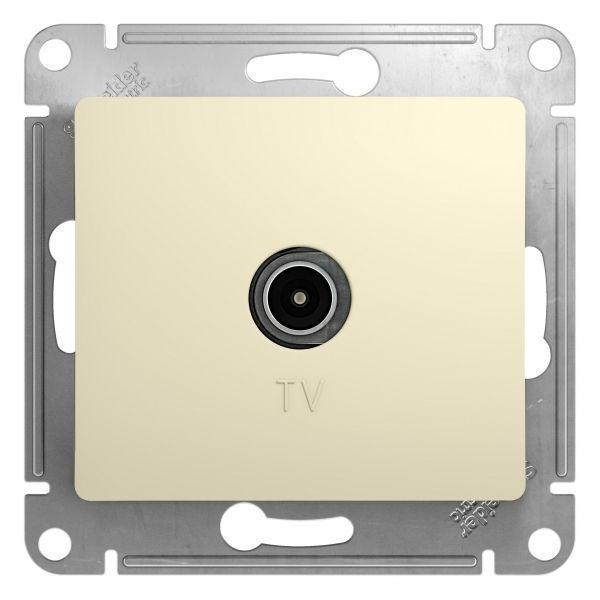 ТВ-розетка проходная Systeme Electric Glossa бежевая GSL000292