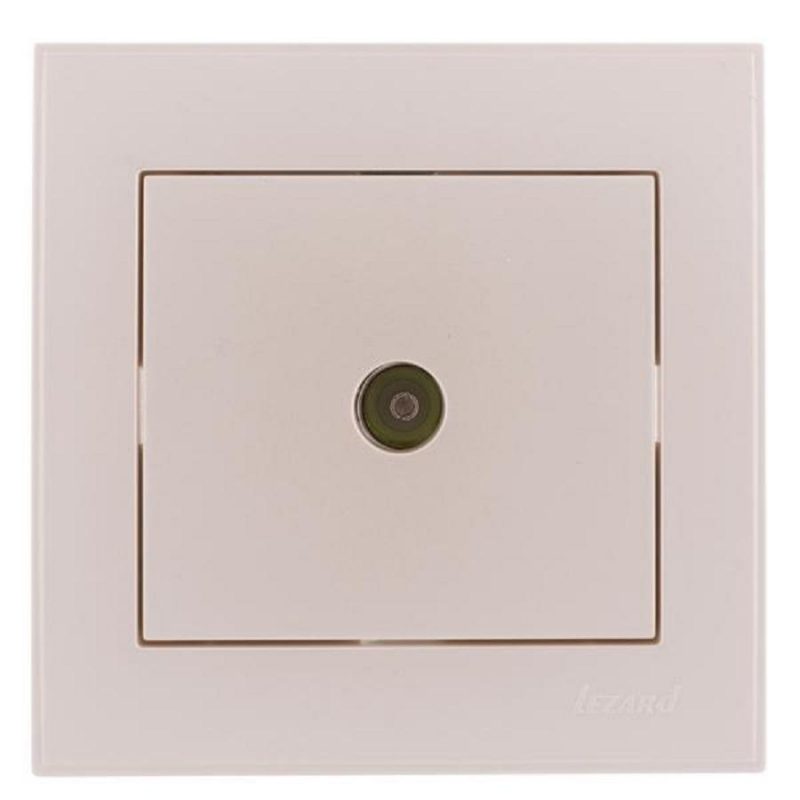 ТВ-розетка оконечная Lezard Rain белый жемчуг 703-3030-130