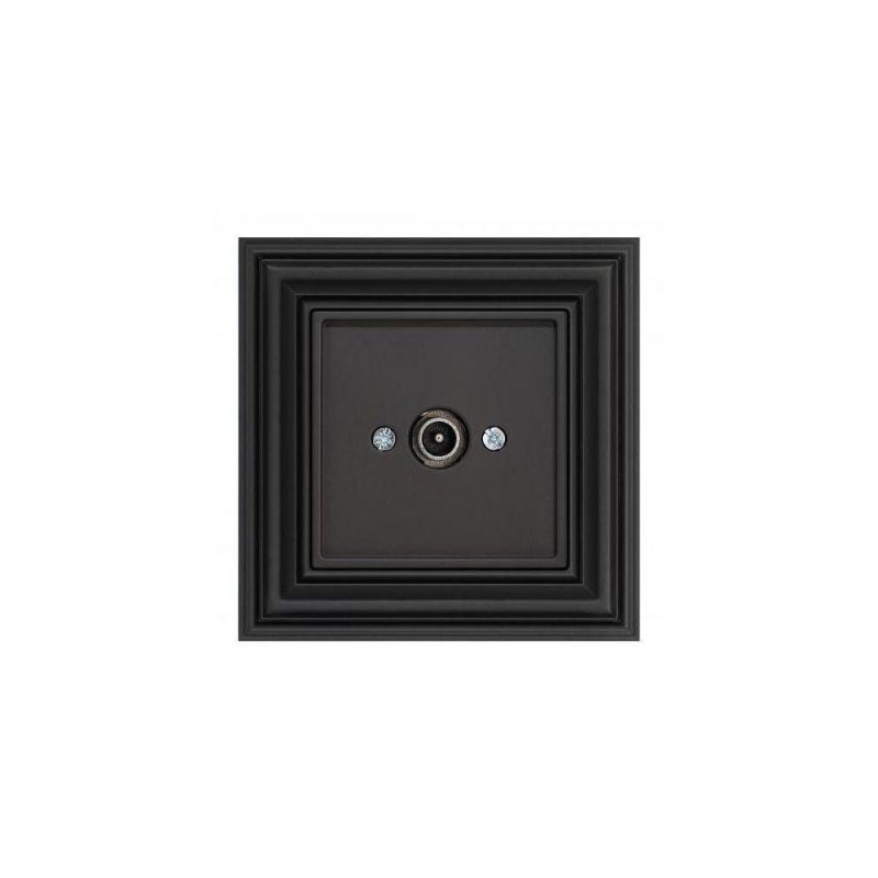 ТВ-розетка оконечная Liregus Retro черный матовый 29-226