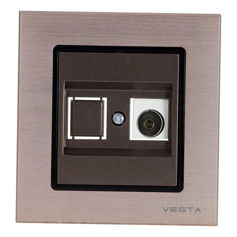 ТВ-розетка Vesta-Electric Exclusive Champagne Metallic шампань FRZ00041006BSH
