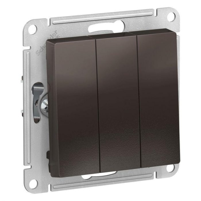 Выключатель 3-клавишный Systeme Electric AtlasDesign Мокко ATN000631