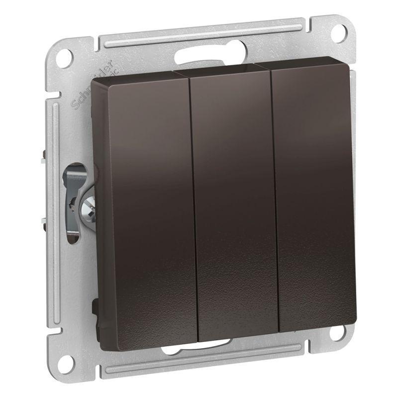 Выключатель 3-клавишный Systeme Electric AtlasDesign Мокко ATN000631