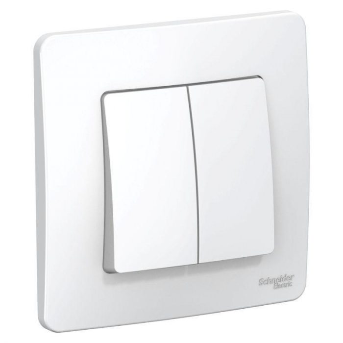 Выключатель двухклавишный Systeme Electric Blanca 10A 250V белый BLNVS010501