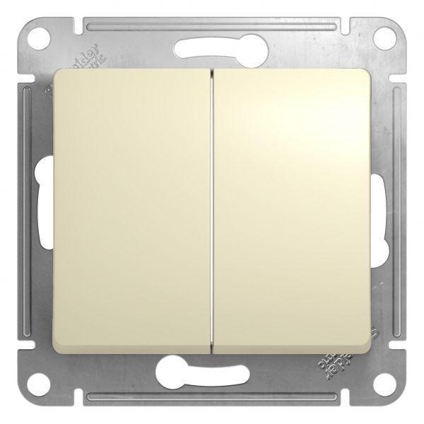 Выключатель двухклавишный Systeme Electric Glossa 10A 250V бежевый GSL000251