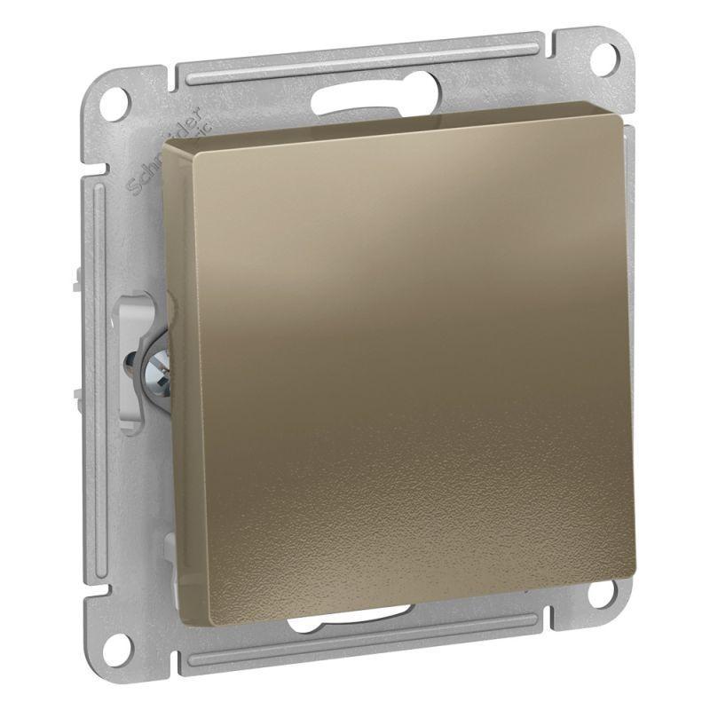 Выключатель кнопочный Systeme Electric AtlasDesign 10A 250V шампань ATN000515