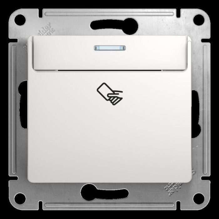 Выключатель одноклавишный карточный Systeme Electric Glossa 10A 250V белый GSL000169