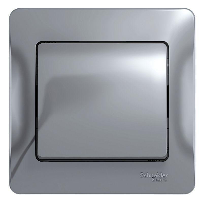 Выключатель одноклавишный Systeme Electric Glossa 10A 250V алюминий GSL000312