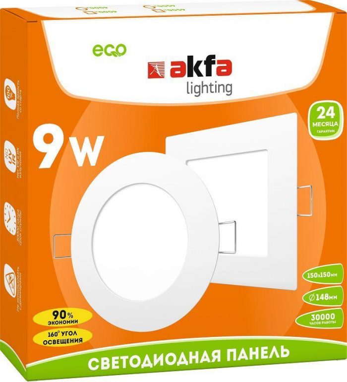 Встраиваемая светодиодная панель Akfa Lighting AK-LPS FLLPS090065A — изображение 2