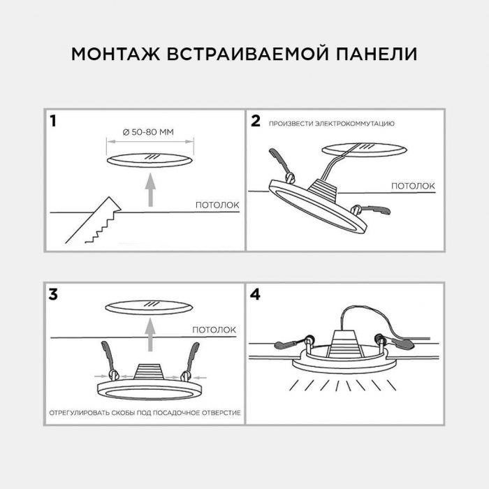 Встраиваемая светодиодная панель OGM LP-06 — изображение 2