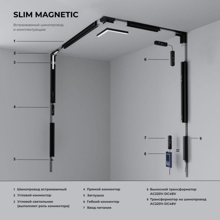Встраиваемый шинопровод Elektrostandard Slim Magnetic 85210/00 a067503 — изображение 3